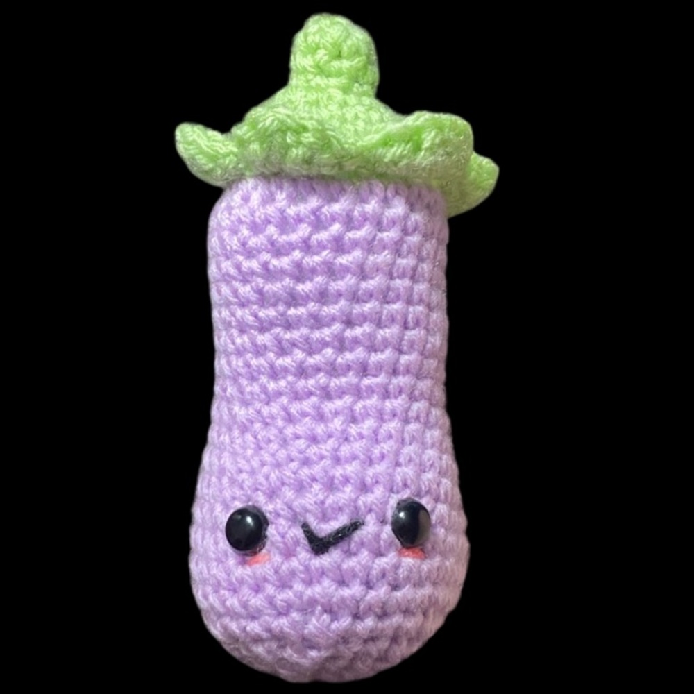 Handmade Purple Eggplant Plush Toy